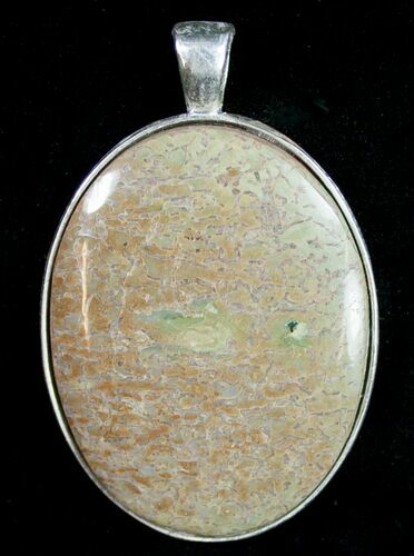 Green Agatized Dinosaur Bone Pendant #9359